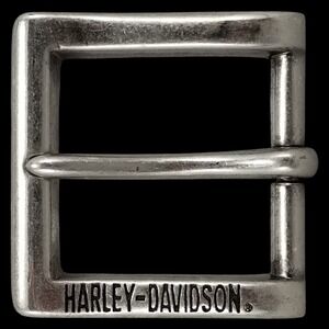 Harley Davidson Belt Buckle Silver Tone Rectangular USA Made Pin Buckle USA Made